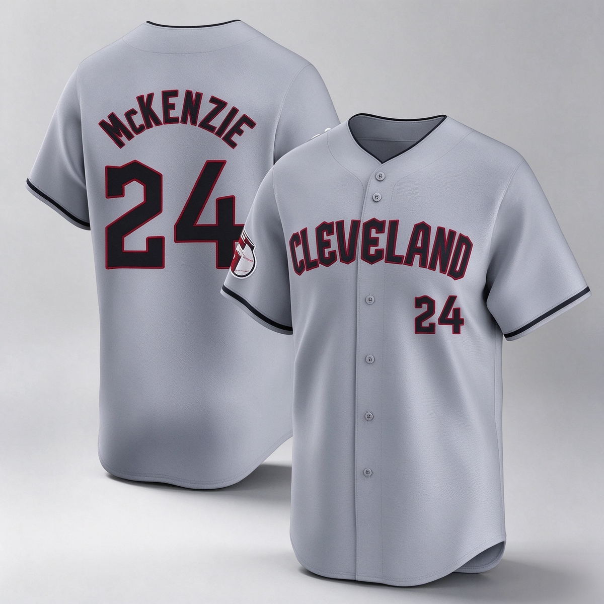 Cleveland Guardians #24 Triston McKenzie Player Gray Road Limited Home Stitched Baseball Jersey