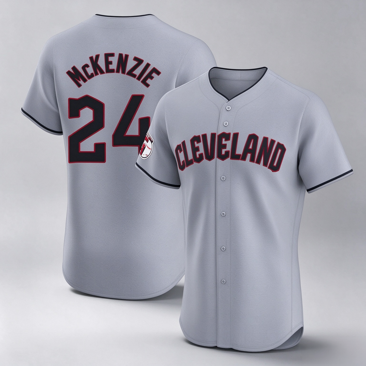 Cleveland Guardians #24 Triston McKenzie Player Gray Road Limited Elite Home Stitched Baseball Jersey