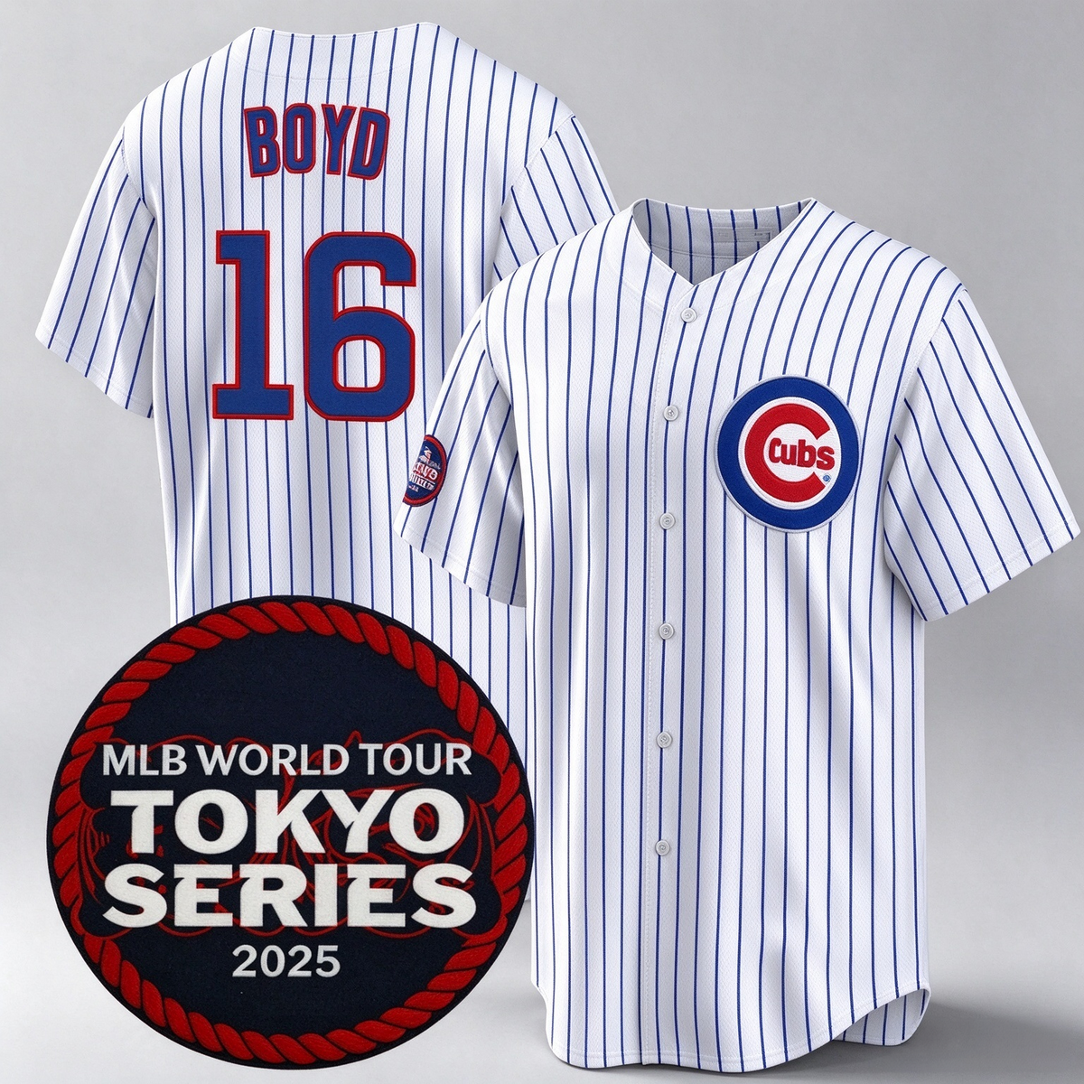 Chicago Cubs #16 Matthew Boyd White 2025 World Tour Tokyo Series Home Stitched Baseball Jersey