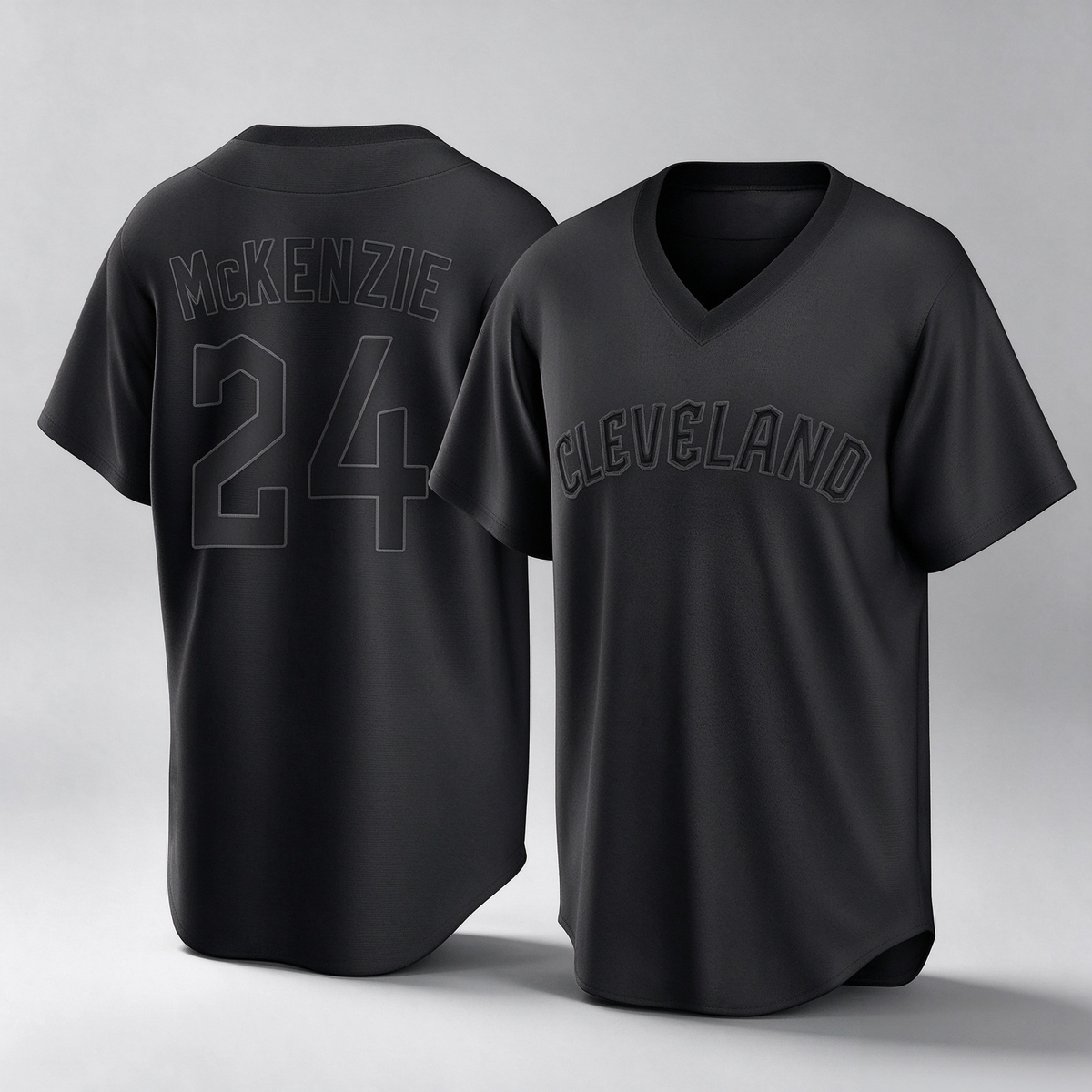 Cleveland Guardians #24 Triston McKenzie Player Black Home Game Stitched Baseball Jersey