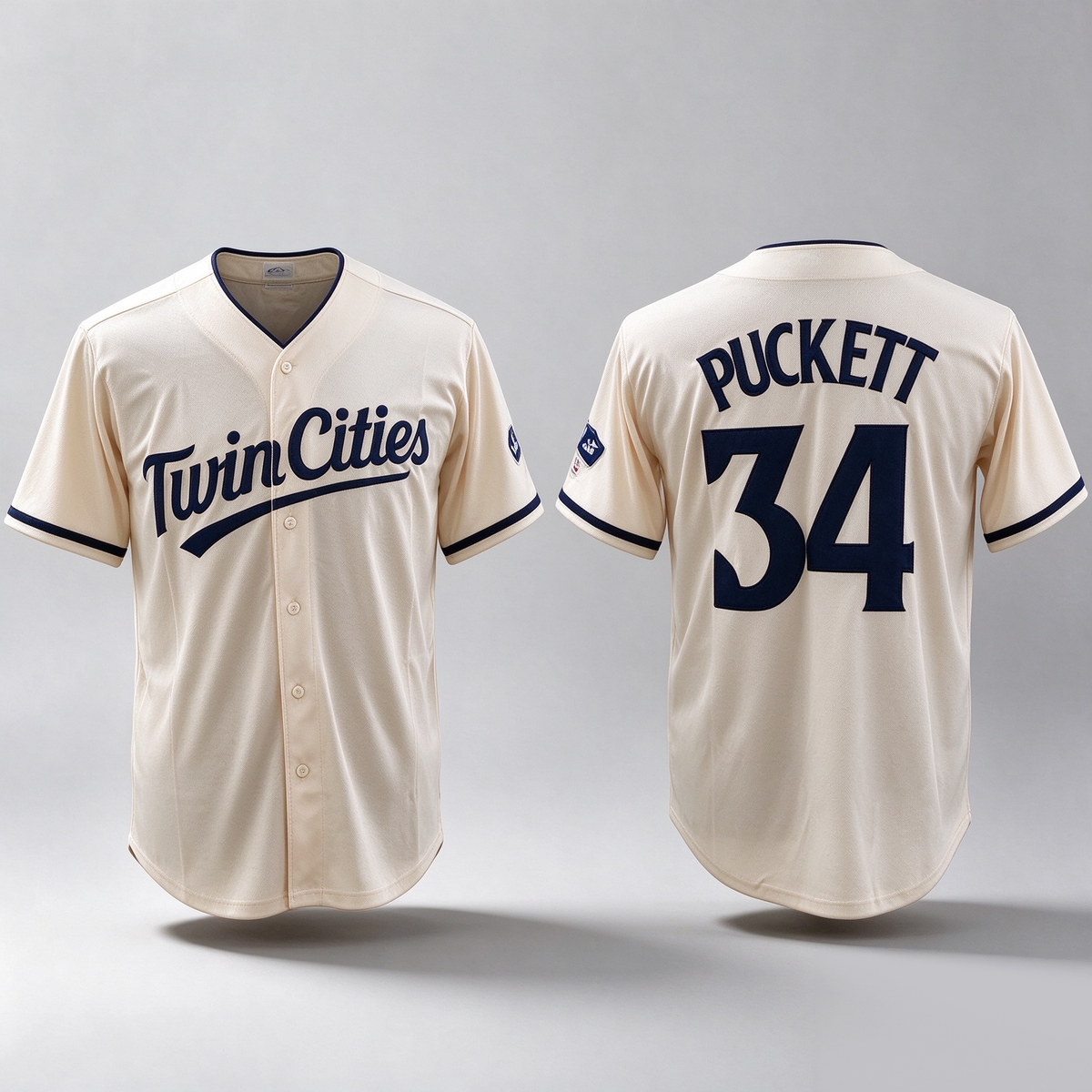 Minnesota Twins #34 Kirby Puckett Cream Cool Base Stitched Baseball Jersey