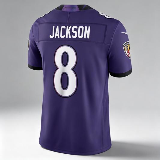 PHIN B.Ravens #8 Lamar Jackson Purple Game Stitched Jerseys