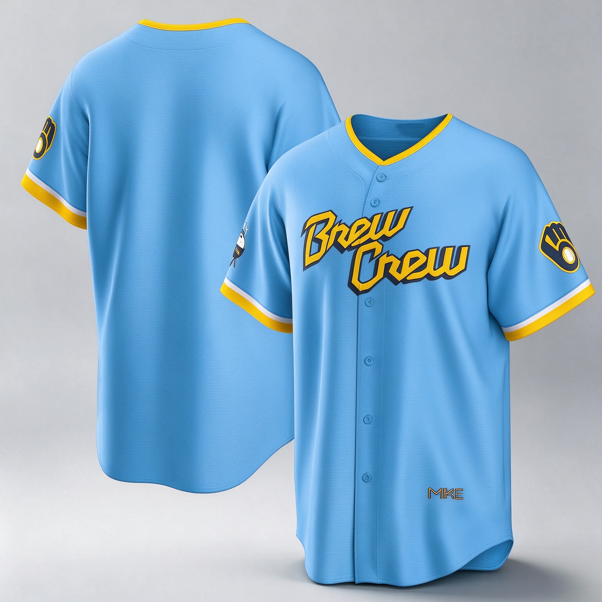 Milwaukee Brewers Powder Blue City Connect Replica Team Baseball Jersey