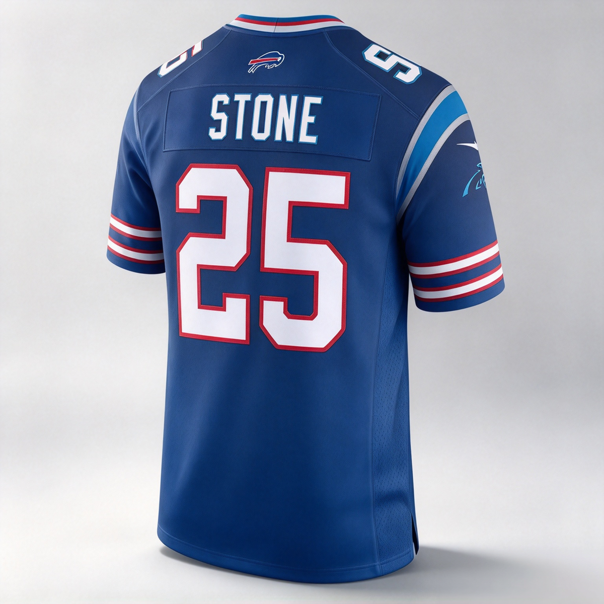 B.Bills #25 Geno Stone Royal Team Game Stitched Football American Jersey