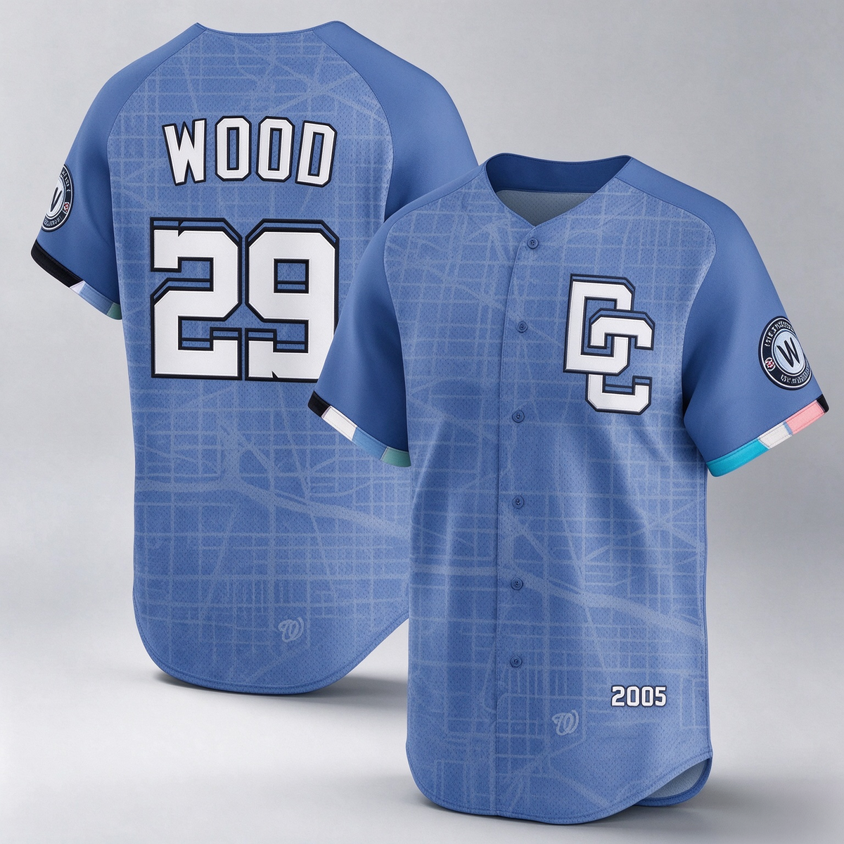 Washington Nationals #29 James Wood Blue 2025 City Connect Limited Stitched Baseball Jersey