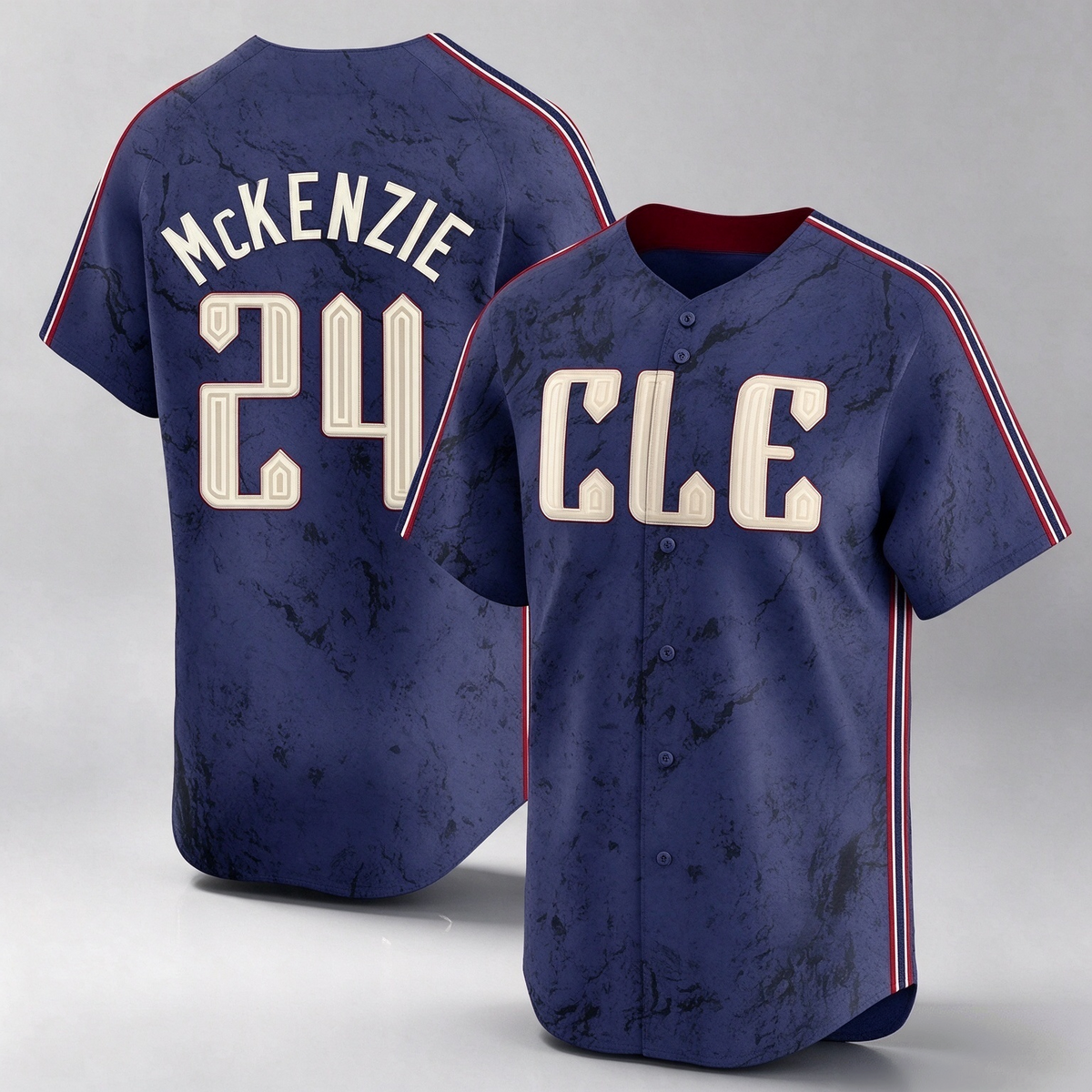 Cleveland Guardians #24 Triston McKenzie Player Navy City Connect Limited Home Stitched Baseball Jersey
