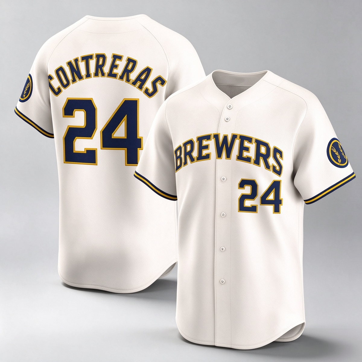 Milwaukee Brewers #24 William Contreras Cream Home Limited Player Baseball Jersey
