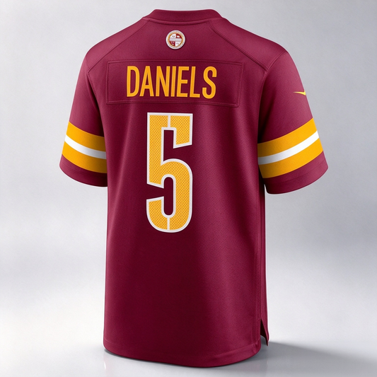 W.Commanders #5 Jayden Daniels 2024 Draft First Round Pick Player Game Jersey - Burgundy American Football Jerseys