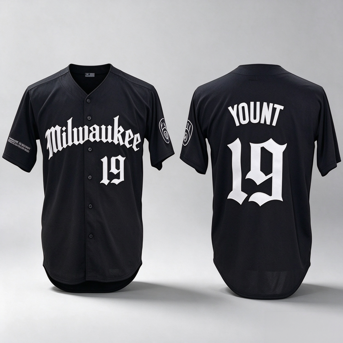 Milwaukee Brewers #19 Robin Yount Black 'Gothic 414 Shadows Edition' Vapor Premier Limited Stitched Baseball Jersey