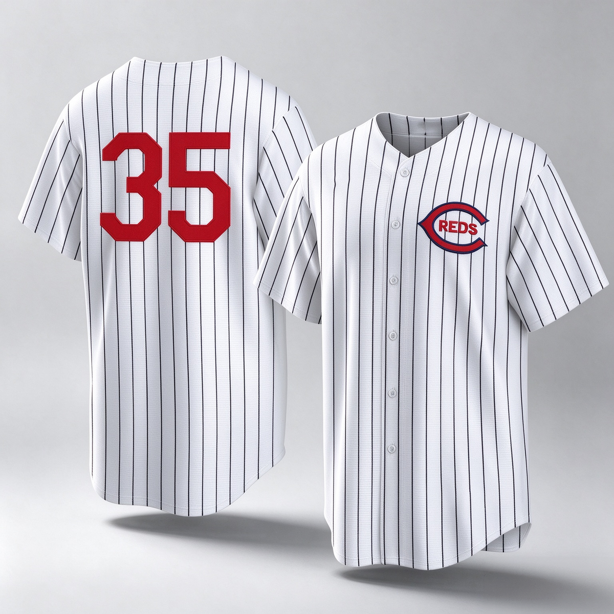 Cincinnati Reds #35 Jose Trevino Player White Stripe Field of Dreams Game Home Stitched Baseball Jersey