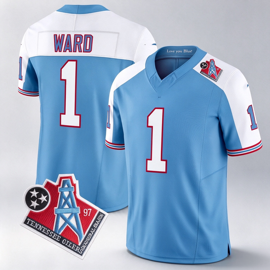 T.Titans #1 Cameron Ward White Light Blue F.U.S.E. Vapor Limited Stitched Throwback Football Jersey