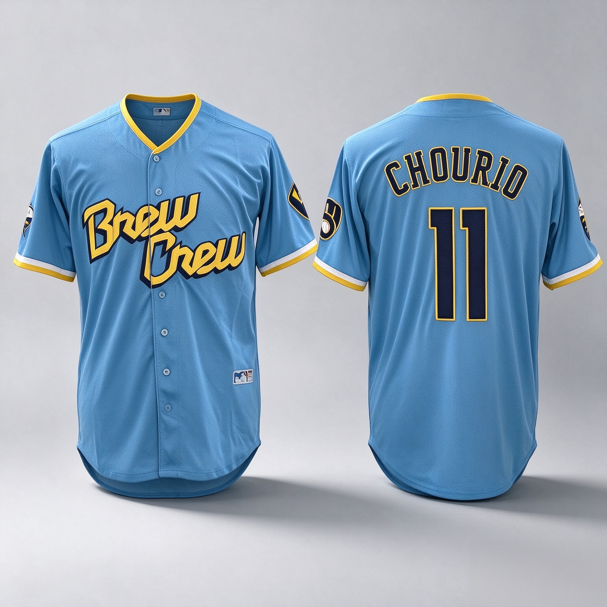 Milwaukee Brewers #11 Jackson Chourio Blue 2022 City Connect Cool Base Stitched Baseball Jersey