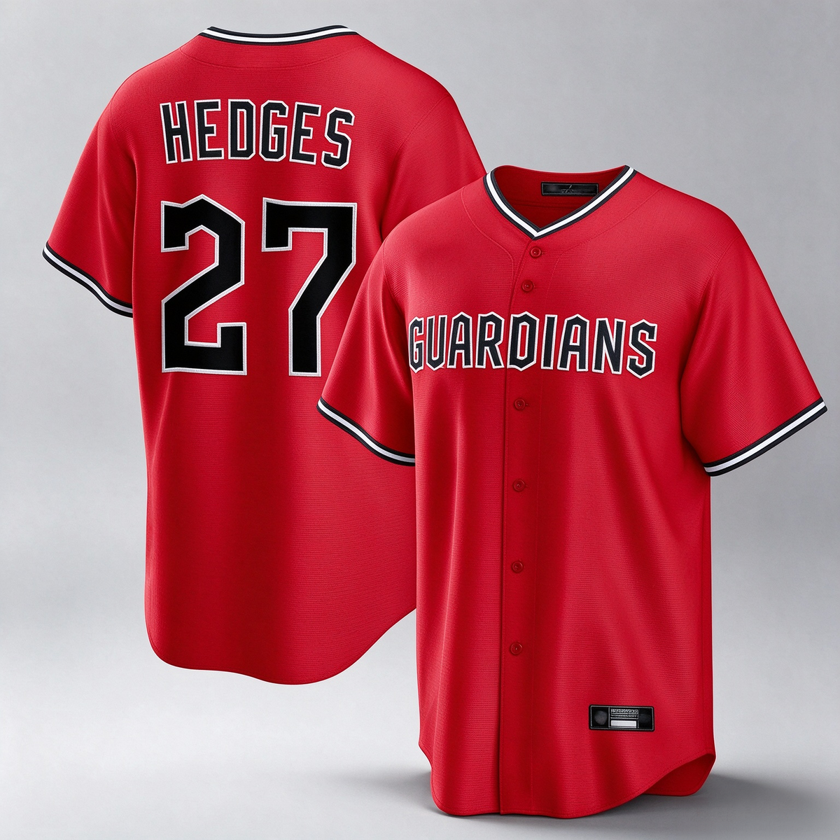 Cleveland Guardians #27 Austin Hedges Player Red Home Game Stitched Baseball Jersey