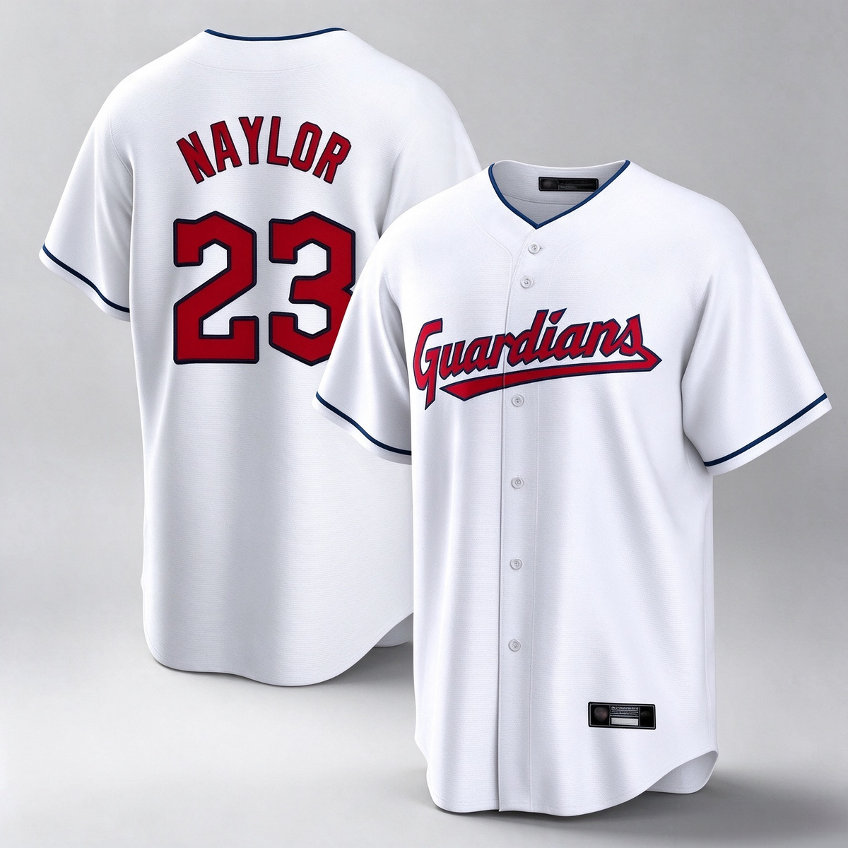 Cleveland Guardians #23 Bo Naylor Player White Home Game Stitched Baseball Jersey