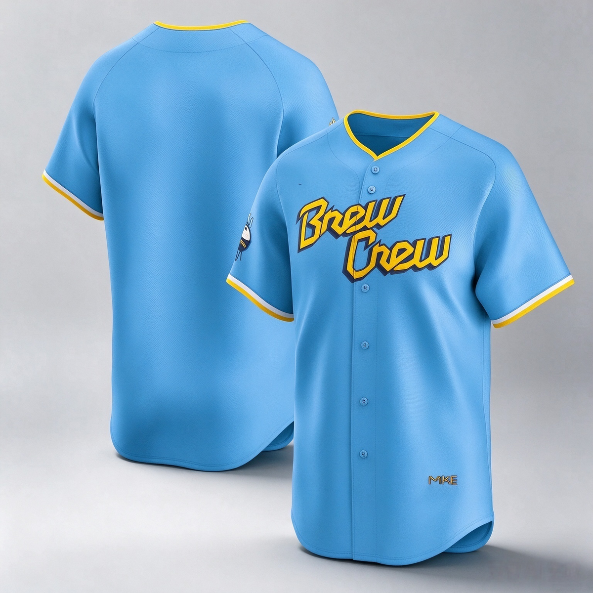 Milwaukee Brewers Light Blue City Connect Limited Baseball Jersey