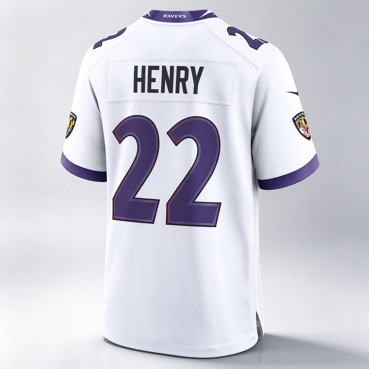 B.Ravens #22 Derrick Henry White Game Stitched Football American Jersey