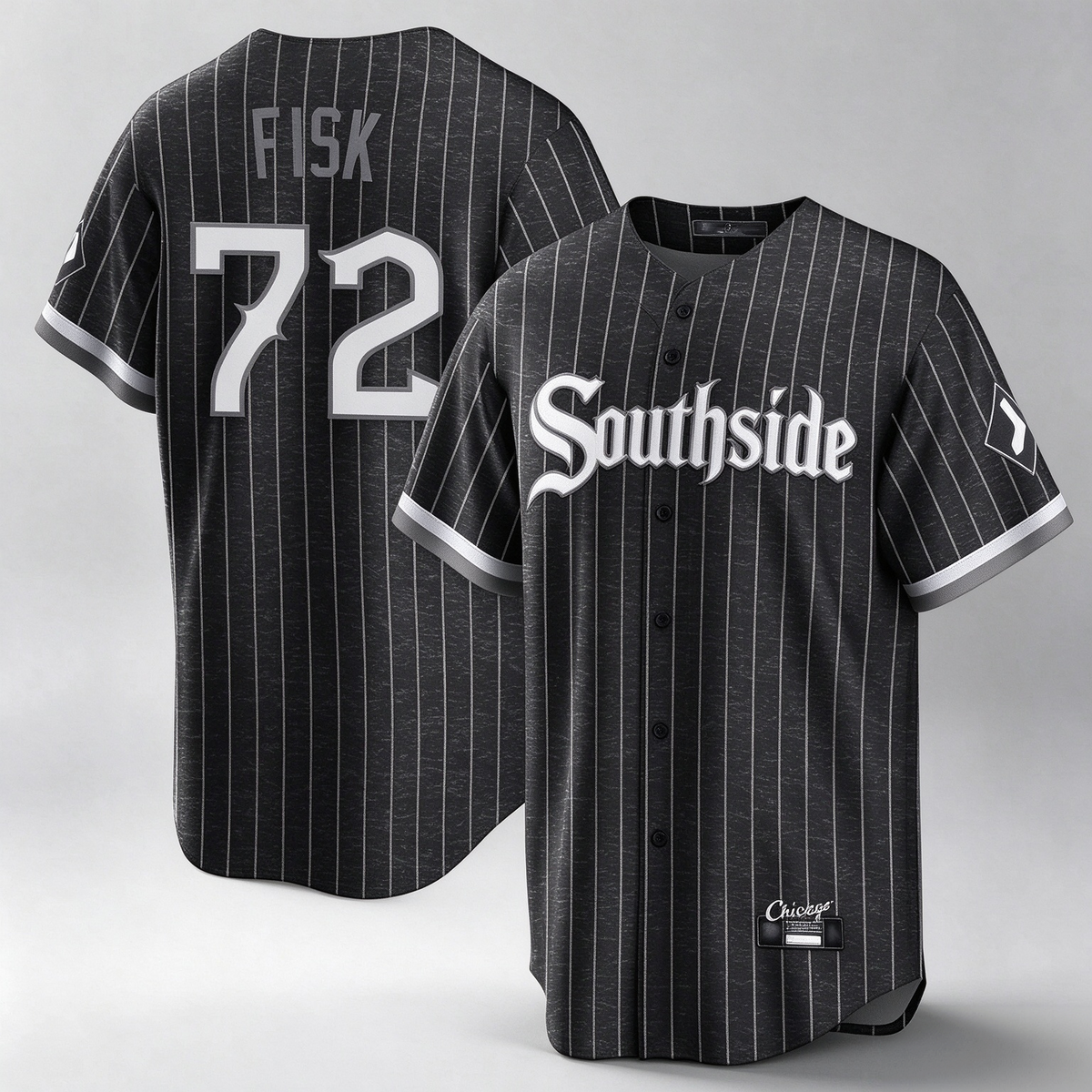 Chicago White Sox #72 Carlton Fisk Player Black City Connect Home Game Stitched Baseball Jersey