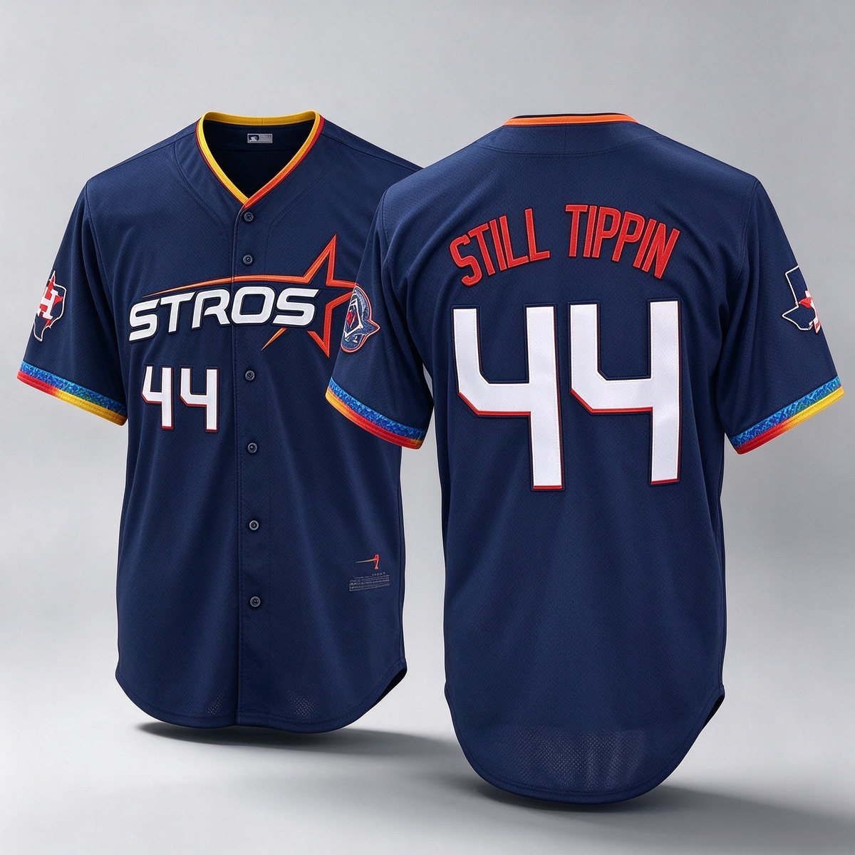 Houston Astros #44 Still Tippin Navy 2025 City Connect With Texas Patch Limited Stitched Baseball Jersey