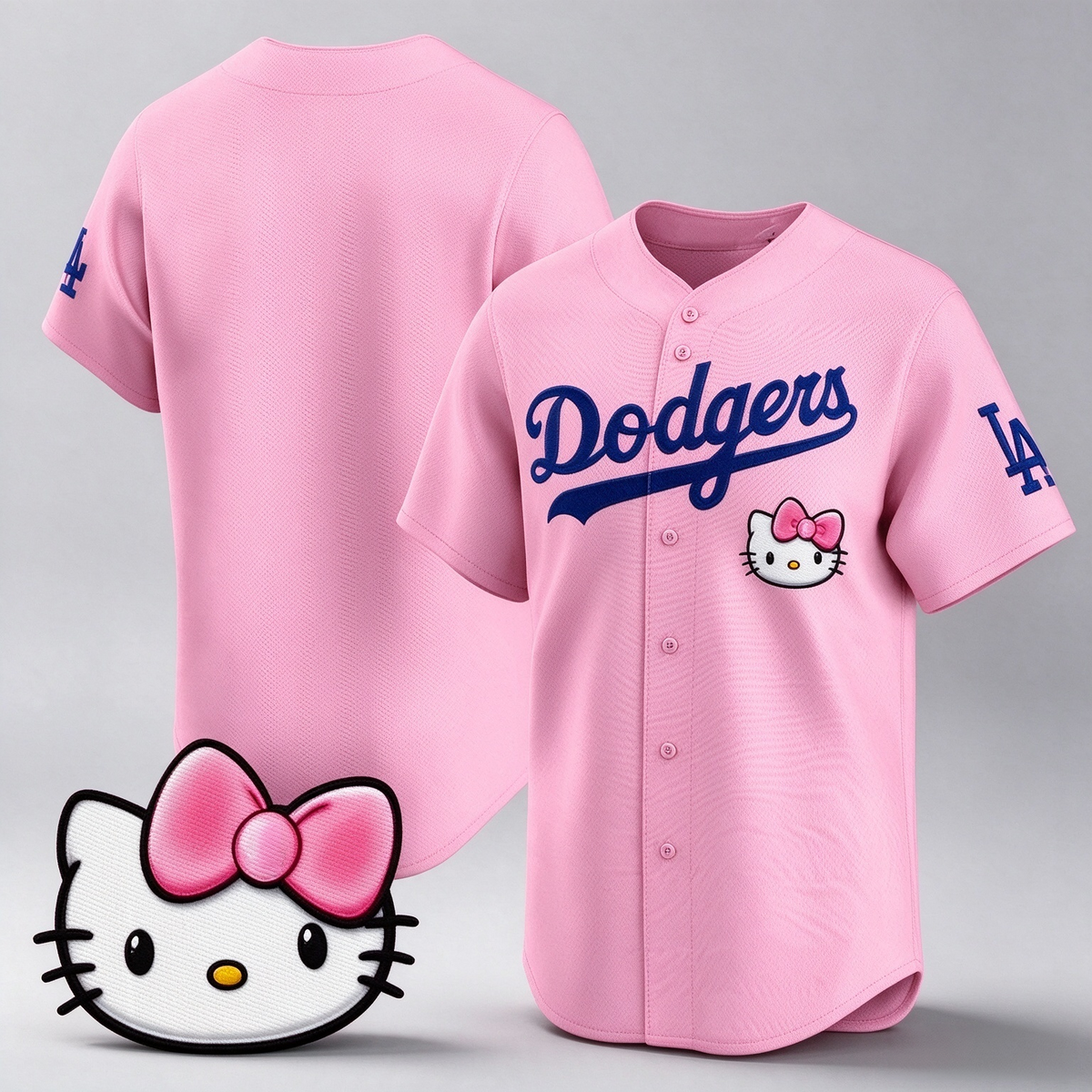 Los Angeles Dodgers Blank Pink 2025 Hello Kitty Vapor Limited Stitched Baseball Jersey