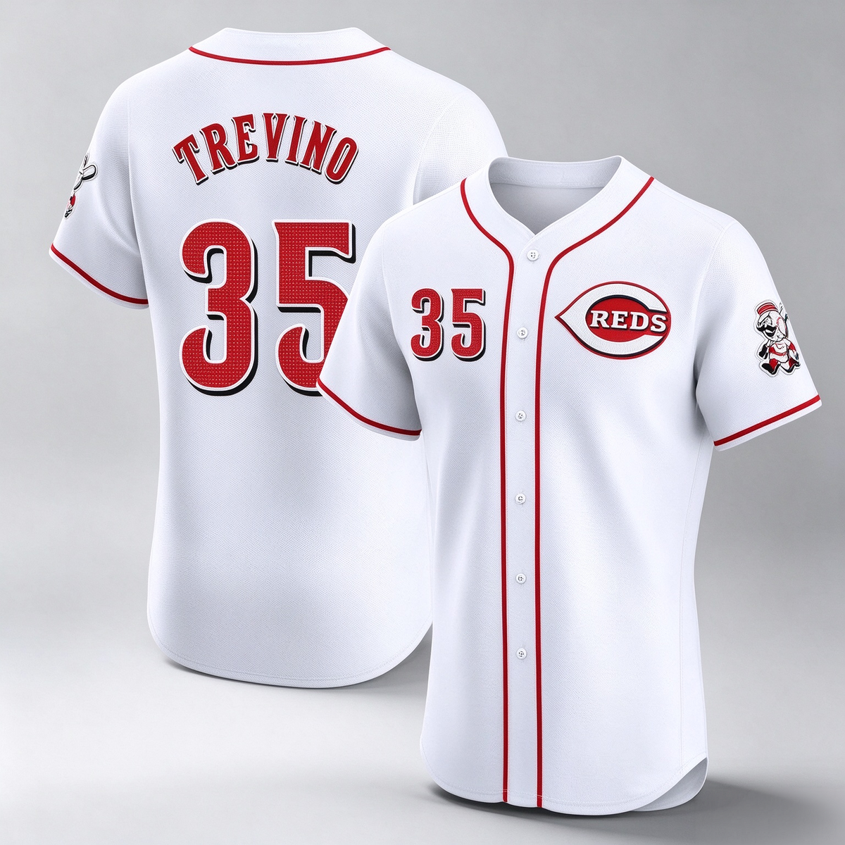 Cincinnati Reds #35 Jose Trevino Player White Limited Elite Home Stitched Baseball Jersey