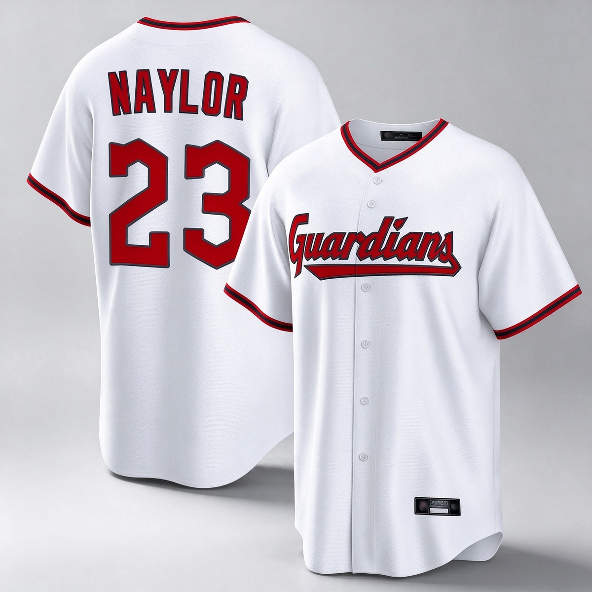 Cleveland Guardians #23 Bo Naylor Player White Game Home Stitched Baseball Jersey