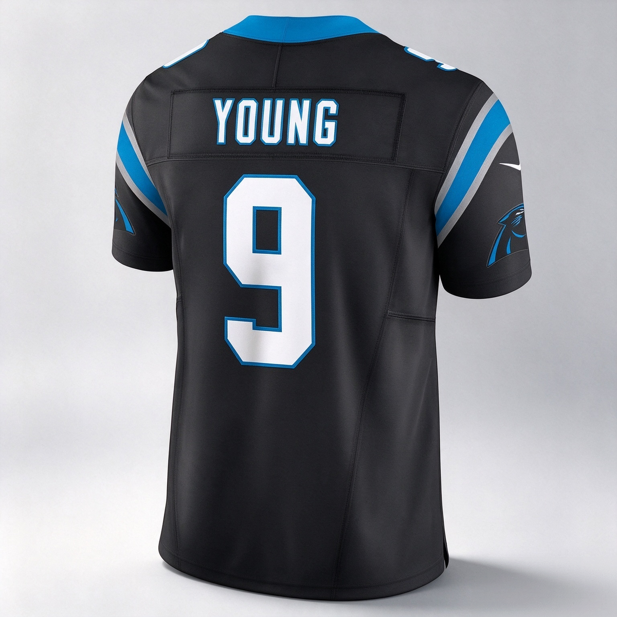 C.Panthers #9 Bryce Young Black Vapor F.U.S.E. Limited Stitched Football American Jersey