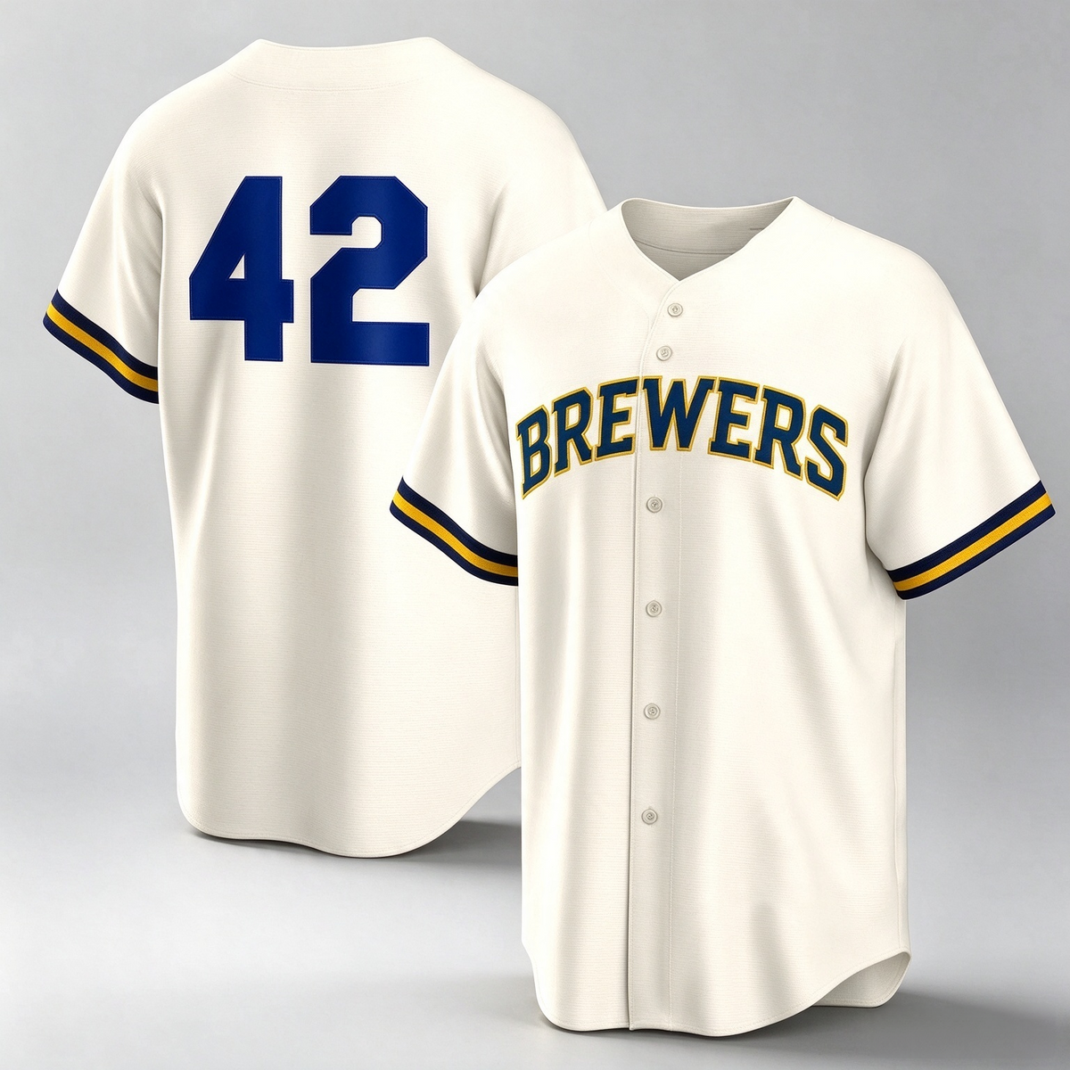 Milwaukee Brewers #42 Jackie Robinson Cream Home 2025 Day Replica Baseball Jersey