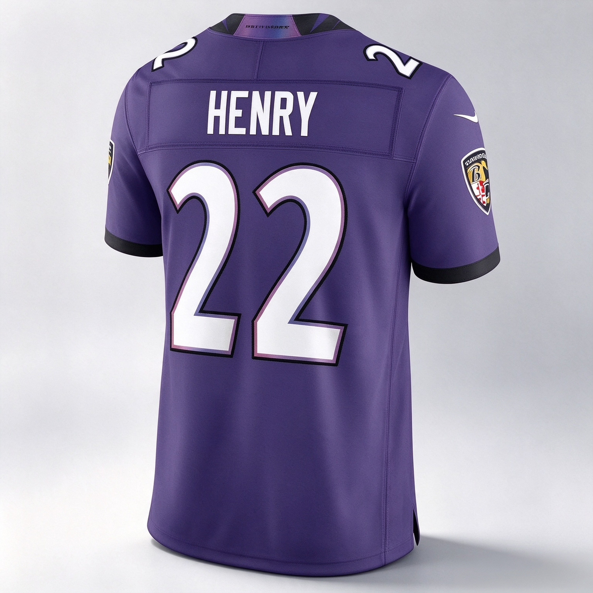 B.Ravens #22 Derrick Henry Purple Vapor F.U.S.E. Sewn Down Limited Stitched Football American Jersey