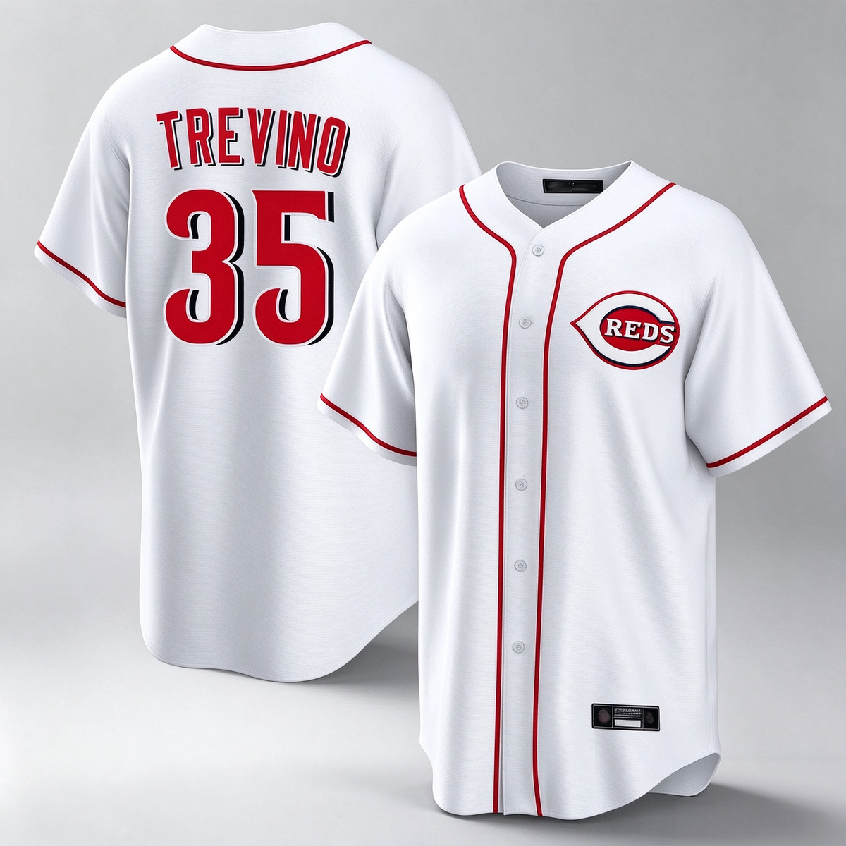Cincinnati Reds #35 Jose Trevino Player White Game Home Stitched Baseball Jersey