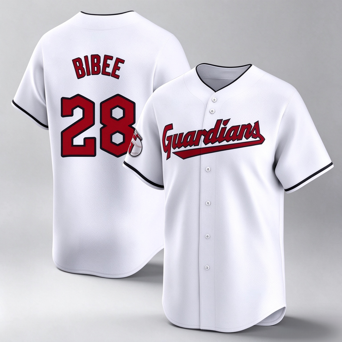 Cleveland Guardians #28 Tanner Bibee Player White Limited Home Stitched Baseball Jersey