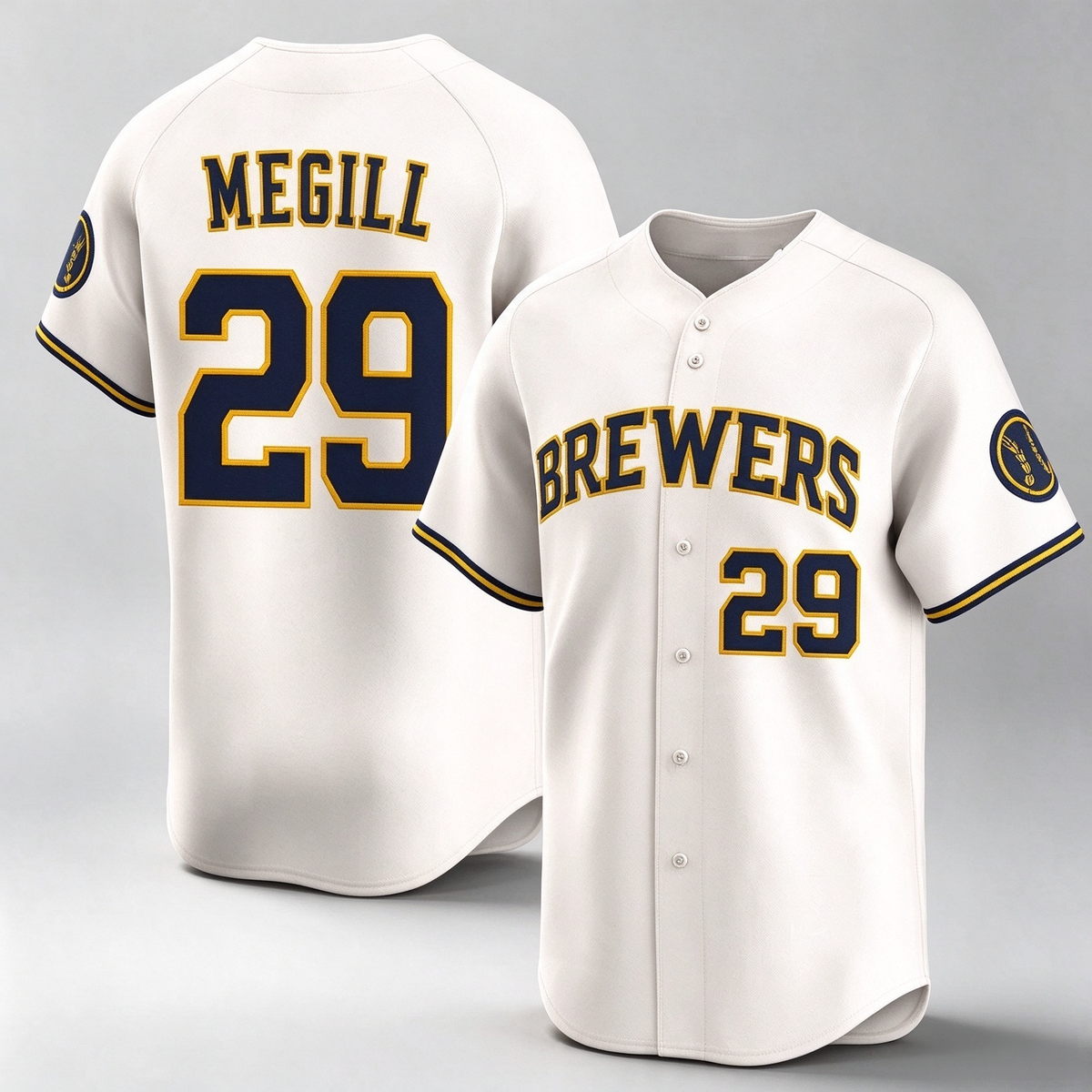 Milwaukee Brewers #29 Trevor Megill Cream 2025 Limited Stitched Baseball Jersey