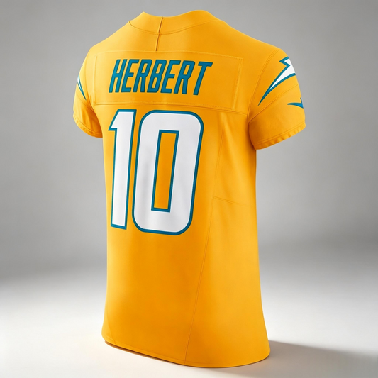 PHIN Chargers #10 Justin Herbert Powder Gold Game Stitched Jerseys