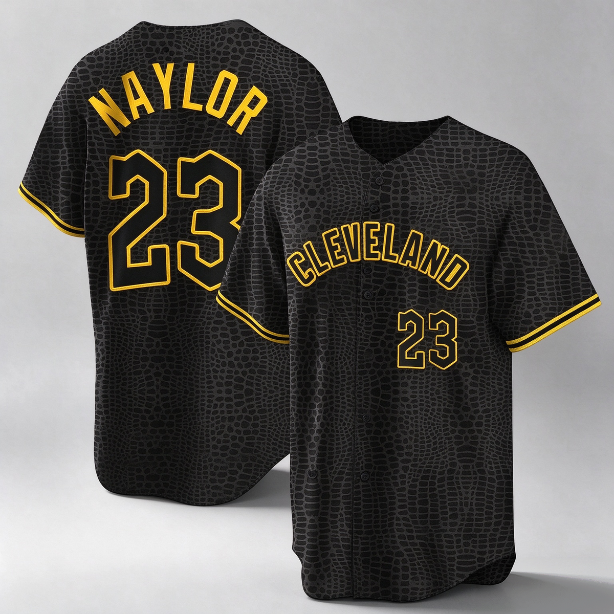 Cleveland Guardians #23 Bo Naylor Player Black Snake Skin City Home Game Stitched Baseball Jersey