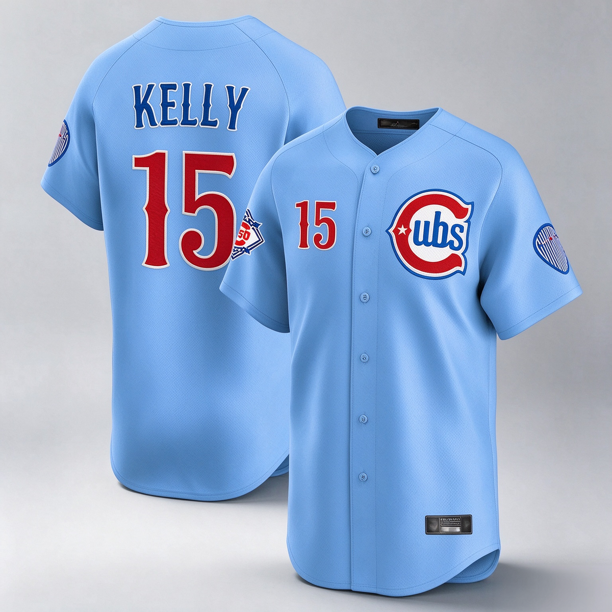 Chicago Cubs #15 Carson Kelly Player Light Blue 150th Anniversary Limited Home Stitched Baseball Jersey