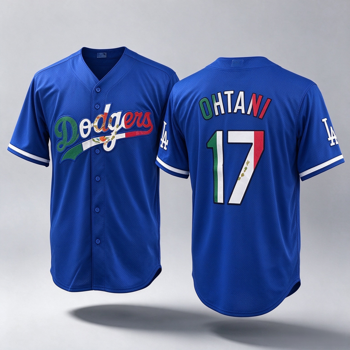 Los Angeles Dodgers #17 Shohei Ohtani Blue Mexico Stitched Baseball Jersey