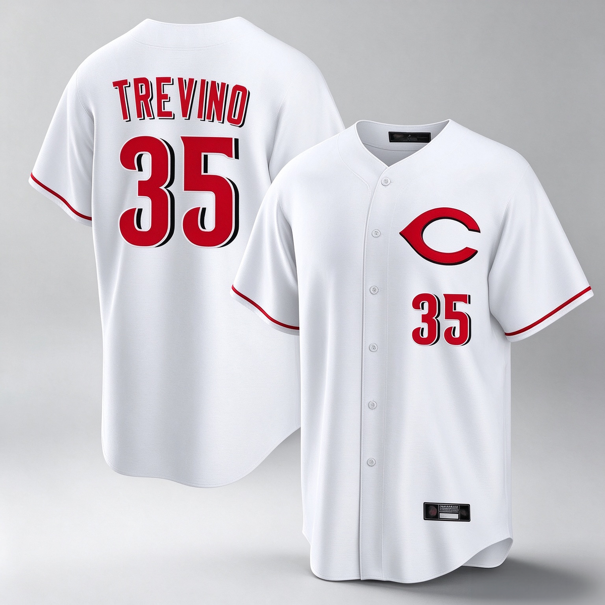 Cincinnati Reds #35 Jose Trevino Player White Cooperstown Collection Limited Home Stitched Baseball Jersey