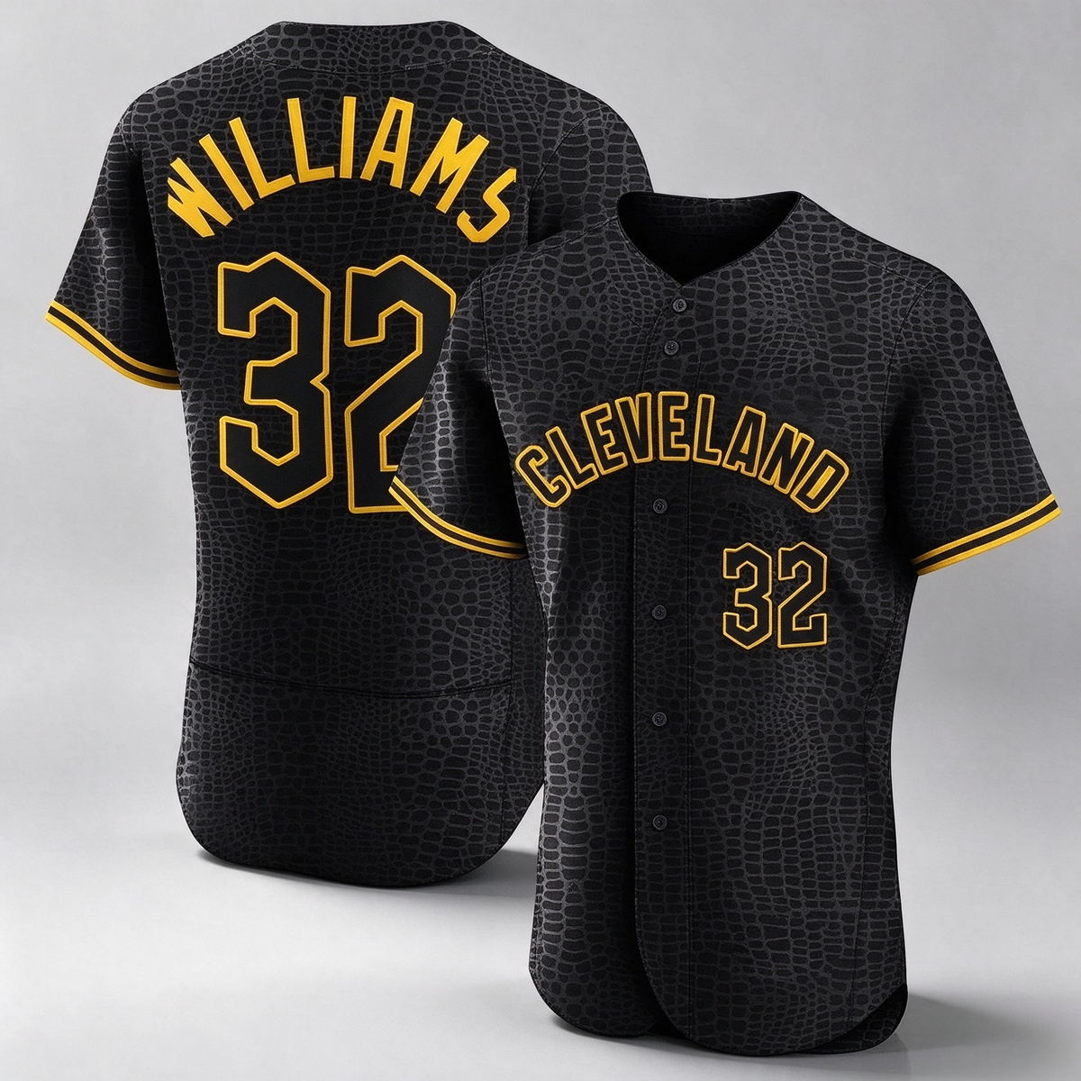Cleveland Guardians #32 Gavin Williams Player Black Snake Skin City Limited Elite Home Stitched Baseball Jersey