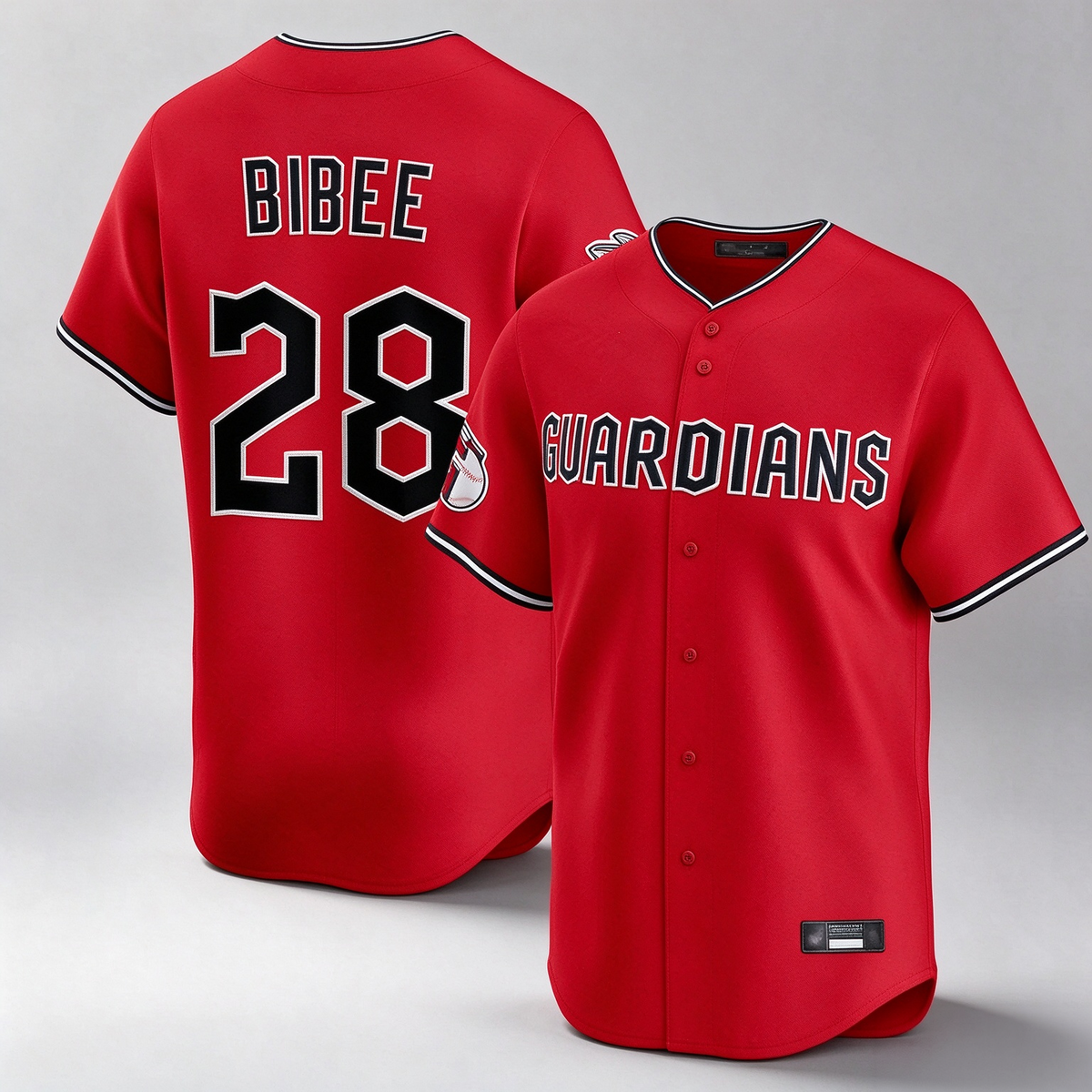 Cleveland Guardians #28 Tanner Bibee Player Red Limited Home Stitched Baseball Jersey