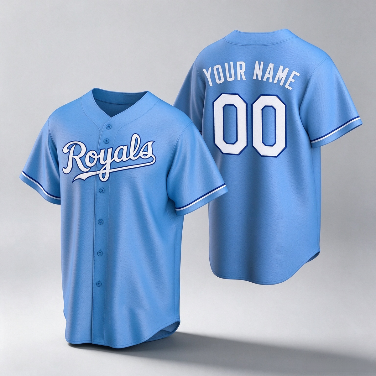 Custom Kansas City Royals Light Blue Stitched Cool Baseball Jersey