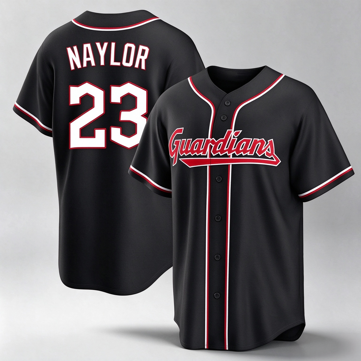Cleveland Guardians #23 Bo Naylor Player Black Fashion Out Home Game Stitched Baseball Jersey