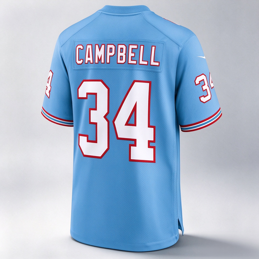 T.Titans #34 Earl Campbell Light Blue Retired Player Alternate Game Football Jersey