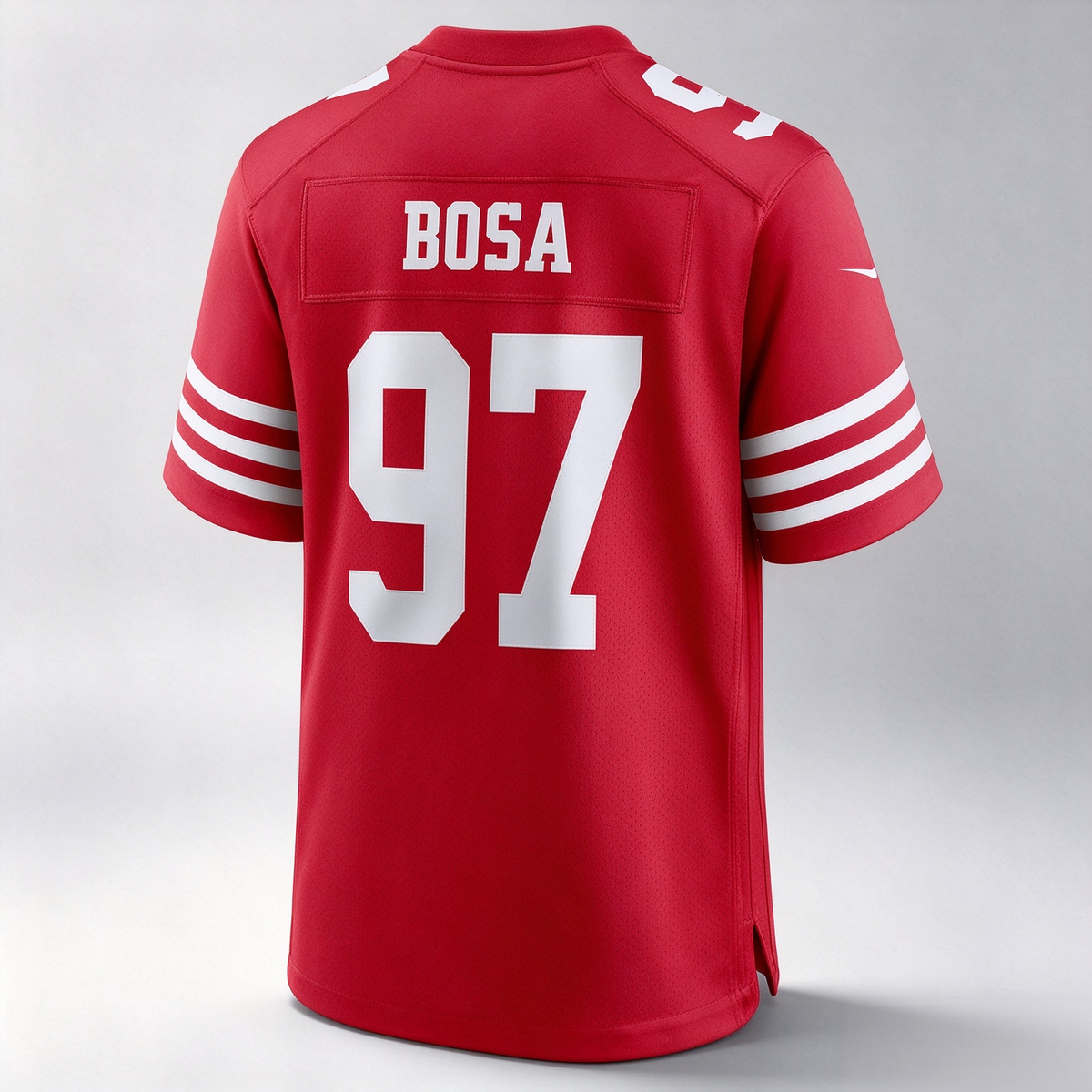SF.49ers #97 Nick Bosa Scarlet 80th Anniversary Game Football Jersey