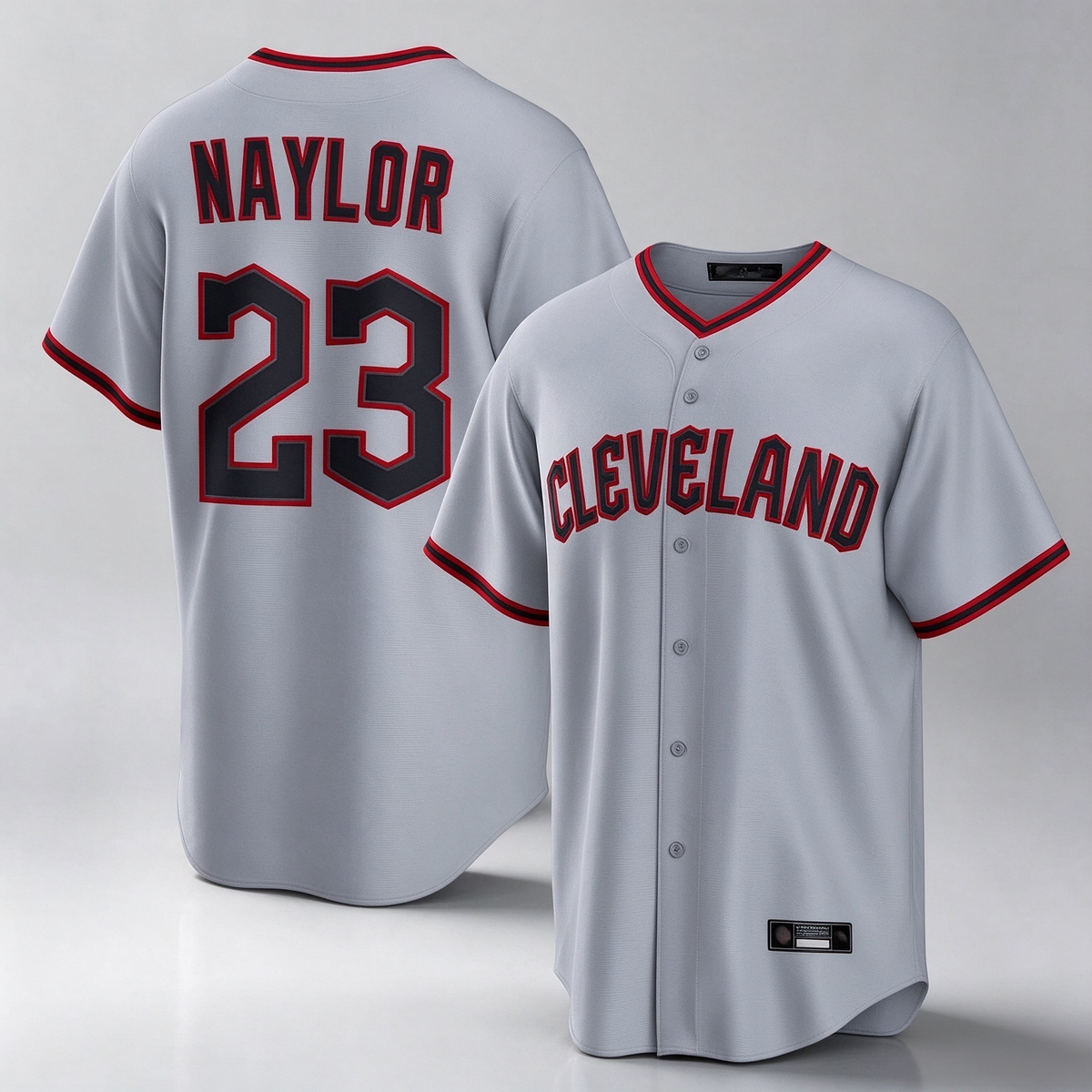 Cleveland Guardians #23 Bo Naylor Player Gray Home Game Stitched Baseball Jersey