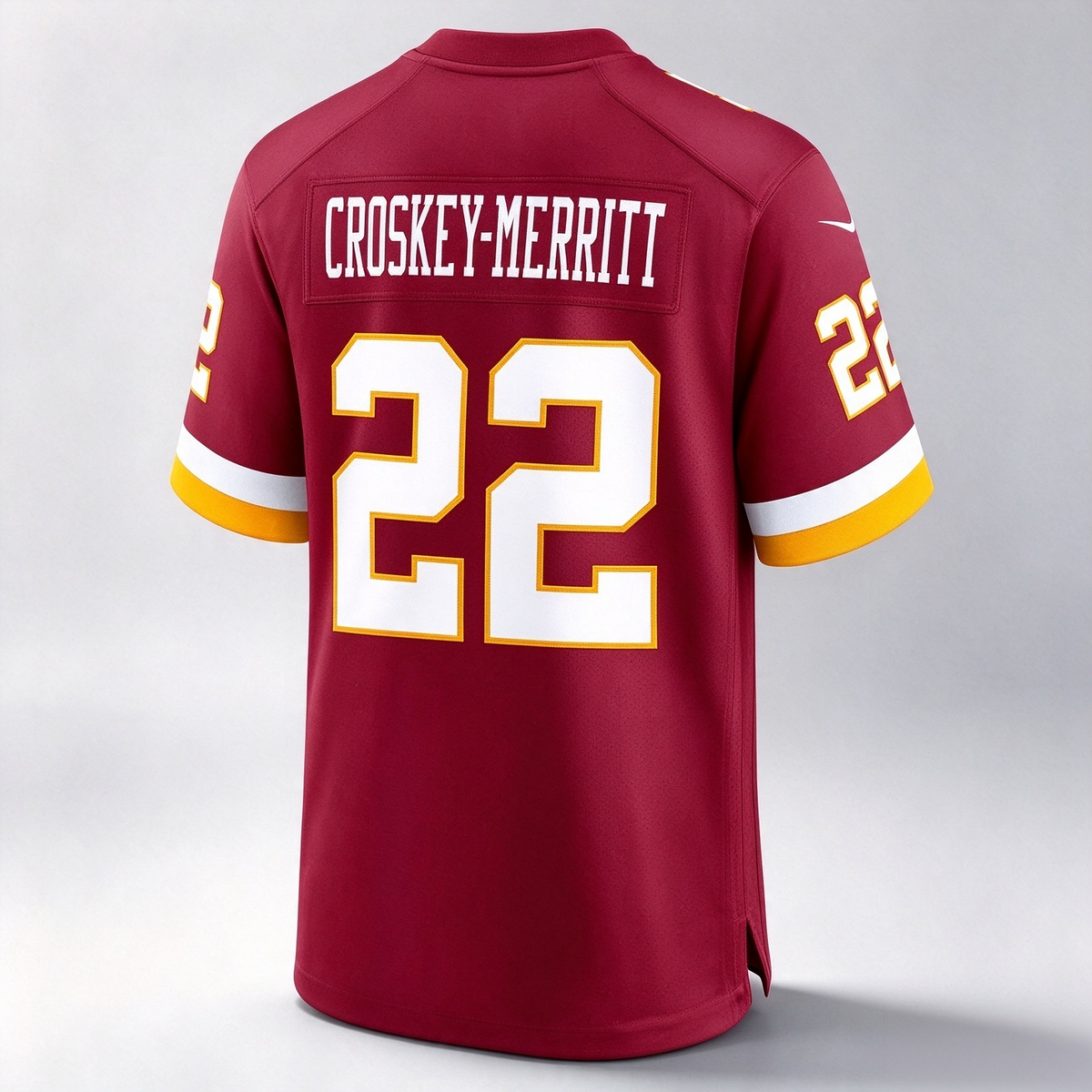 W.Commanders #22 Jacory Croskey-Merritt Burgundy Game Stitched Football American Jersey