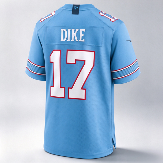 T.Titans #17 Chimere Dike Light Blue Team Game Football Jersey