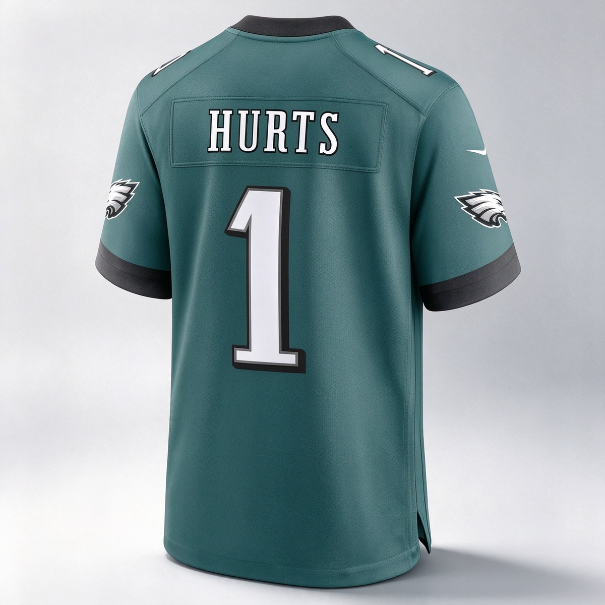 P.Eagles #1 Jalen Hurts Midnight Green Team Game Stitched Football American Jersey