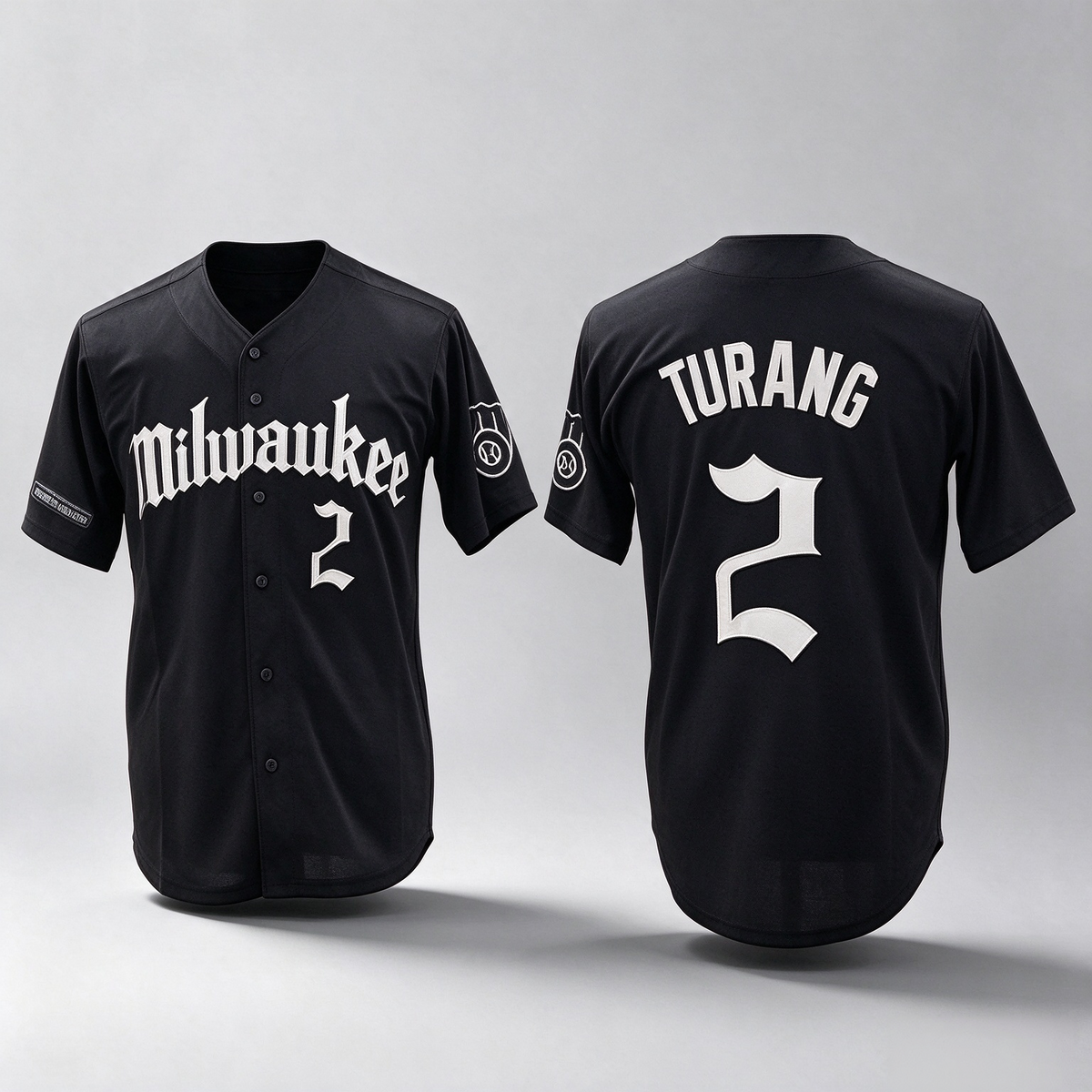 Milwaukee Brewers #2 Brice Turang Black 'Gothic 414 Shadows Edition' Vapor Premier Limited Stitched Baseball Jersey