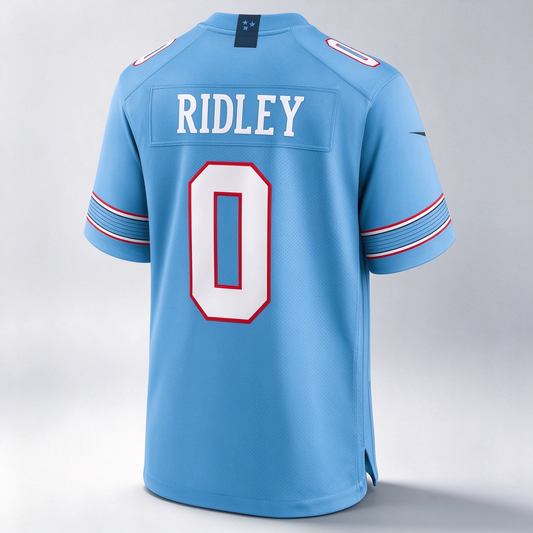 T.Titans #0 Calvin Ridley Light Blue Game Football Jersey