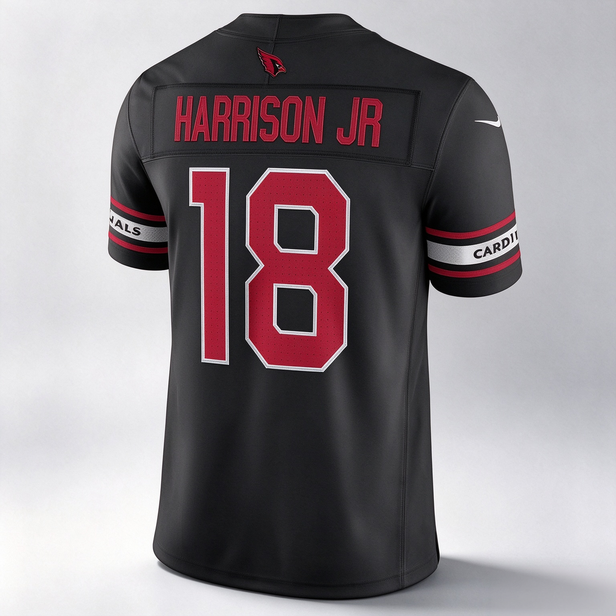 A.Cardinals #18 Marvin Harrison Jr. Black Alternate Vapor F.U.S.E. Stitched Limited Football Jersey