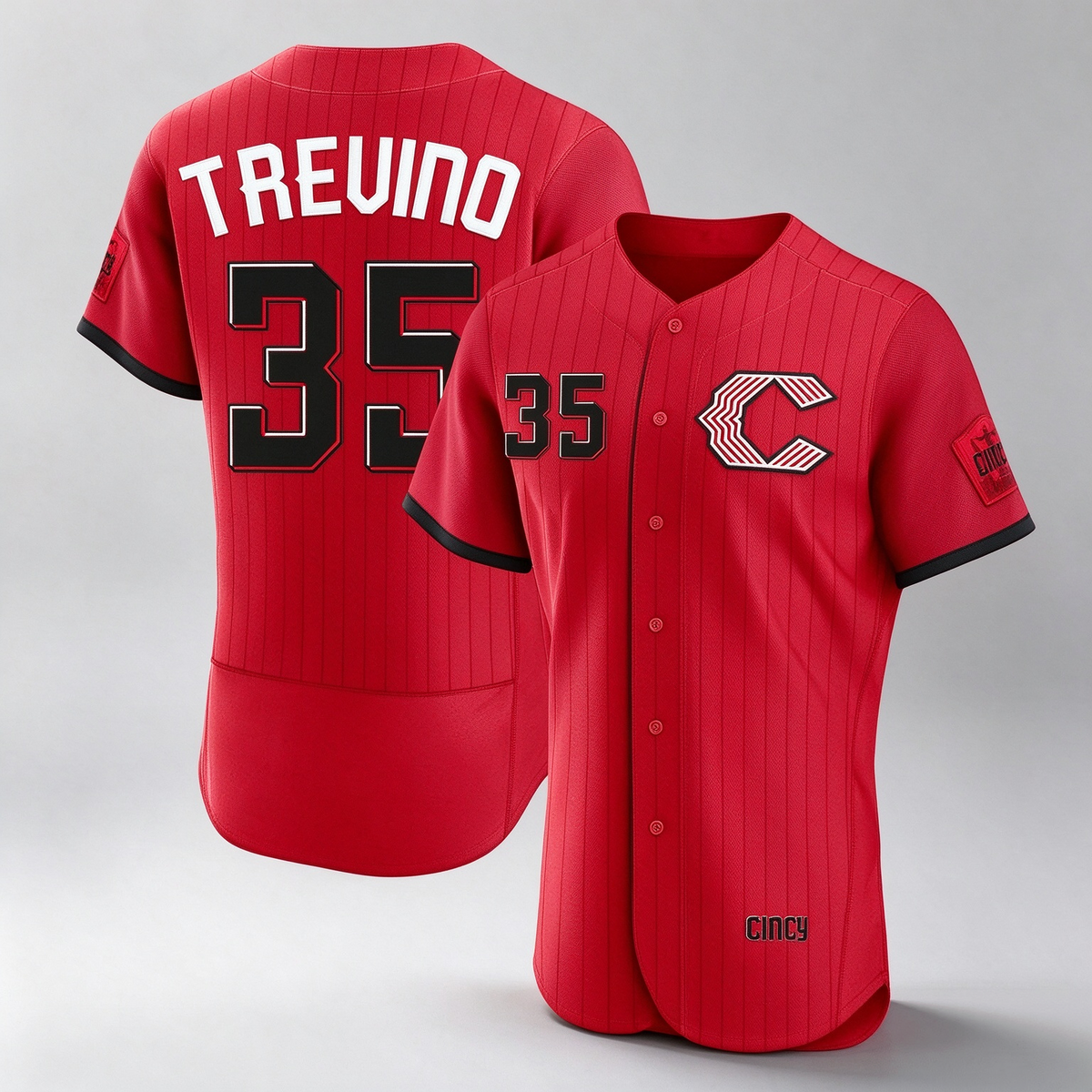 Cincinnati Reds #35 Jose Trevino Player Red 2026 City Connect Limited Elite Home Stitched Baseball Jersey